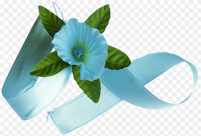 淡蓝色彩带花朵漂浮