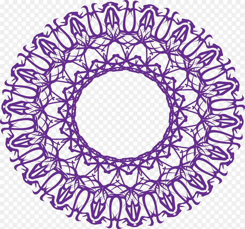矢量紫色花纹素材图