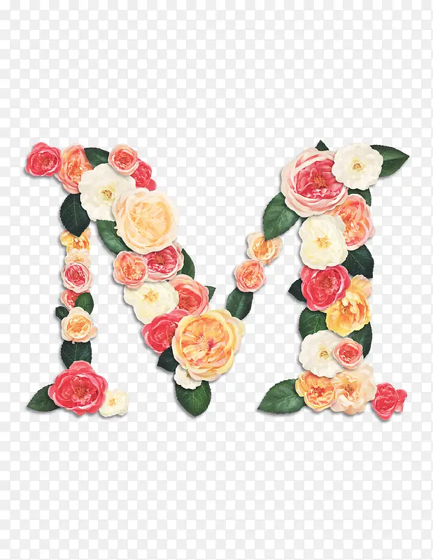 花卉字母M