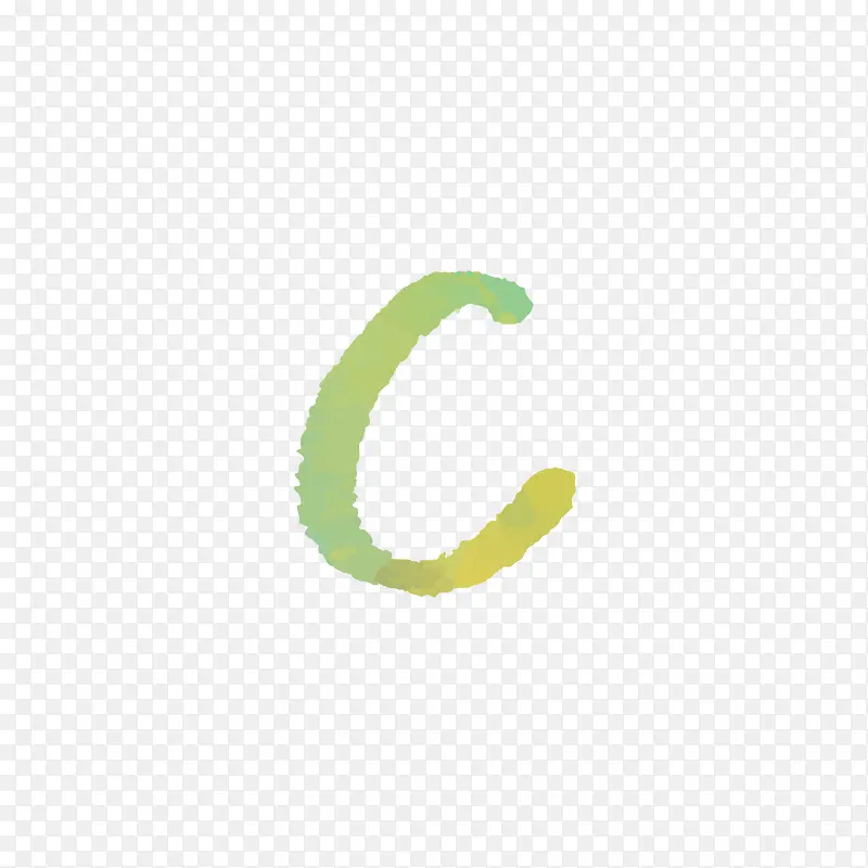 黄绿色水彩字母cPNG图片素材下载_图片编号9976427-PNG素材网