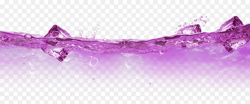 紫色清新水流冰块装饰图案