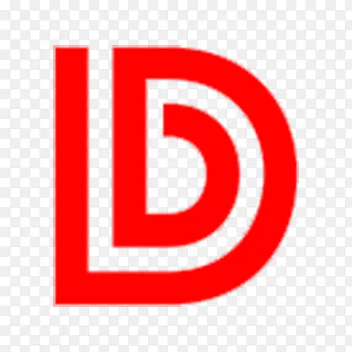 红色线条D字母logo　