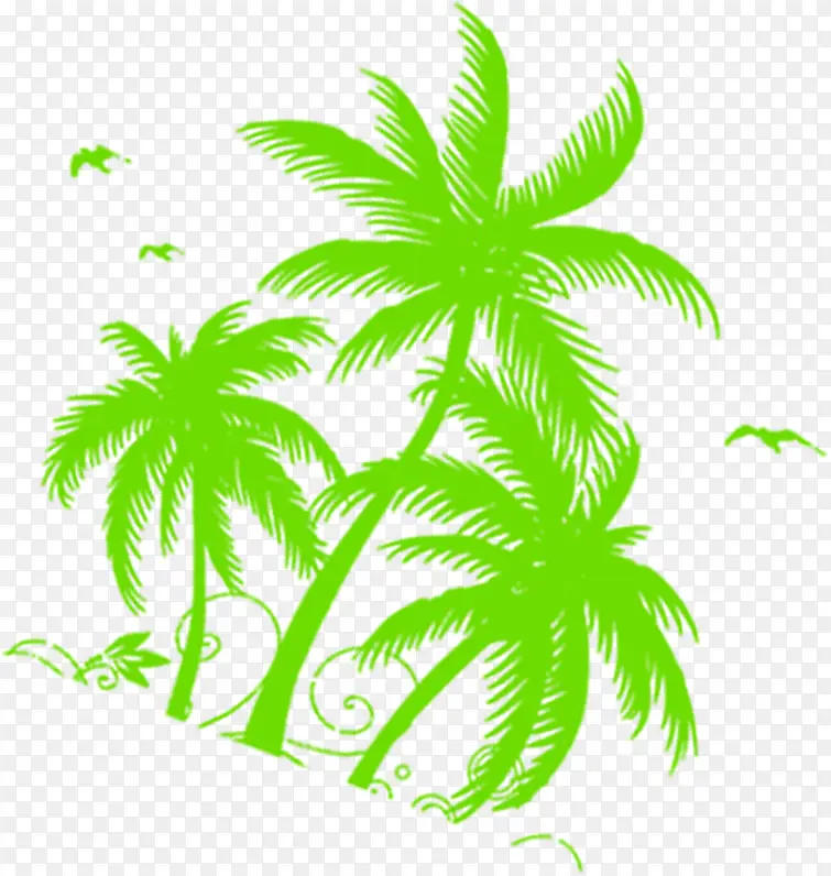 绿色图画椰子树