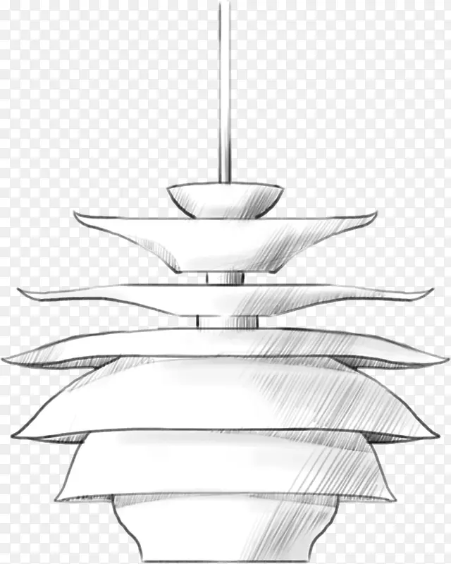 手绘分层创意室内吊灯设计