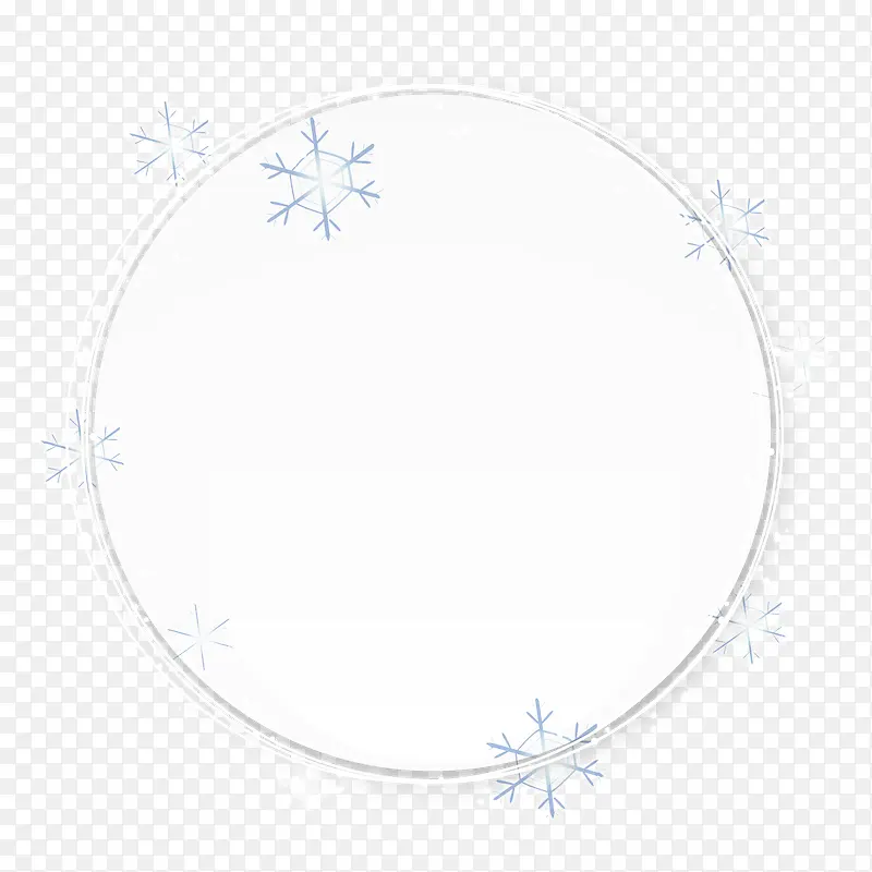 手绘白色圆圈雪花图案