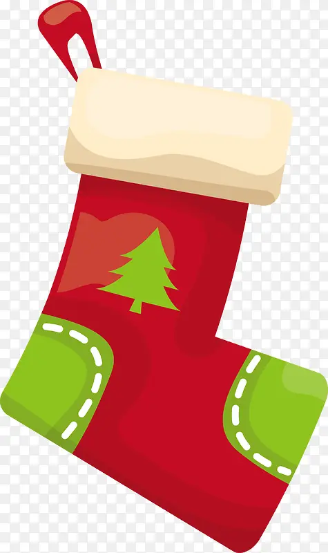 红色圣诞树袜子