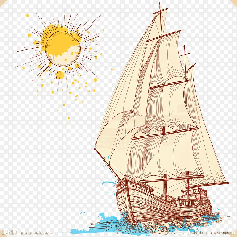 插画帆船