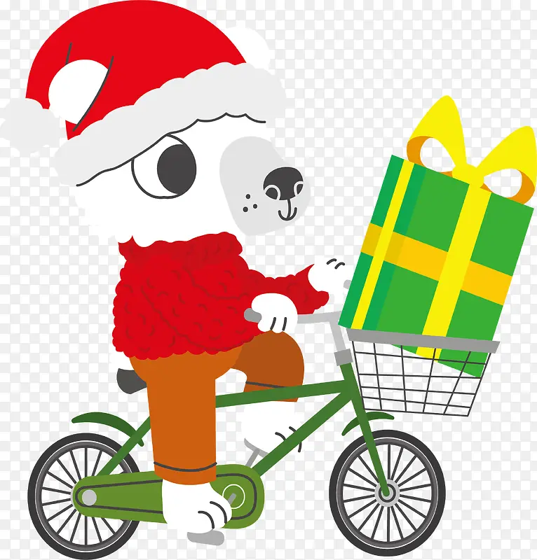 可爱圣诞节小白熊自行车