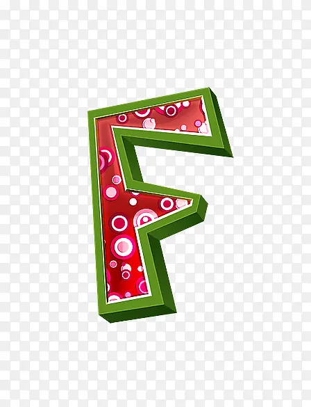 紫红立体字母f