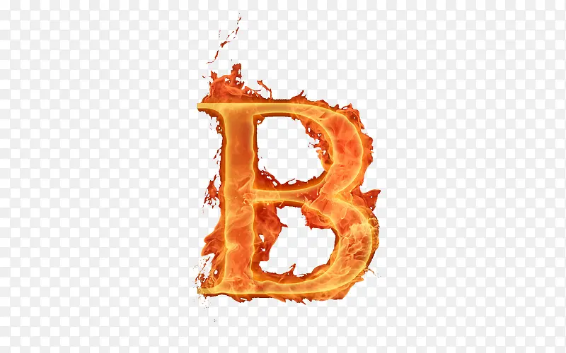英文字母B火焰文字