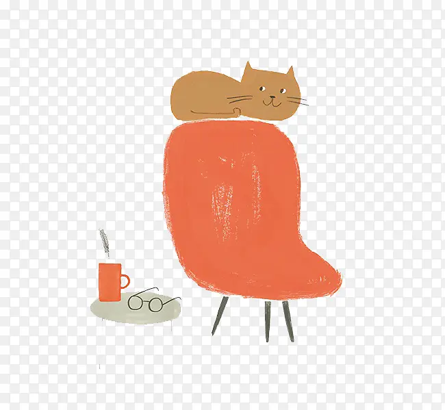 卡通沙发上的猫