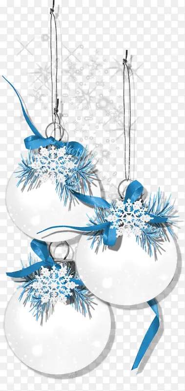 卡通白色铃铛蓝色雪花装饰