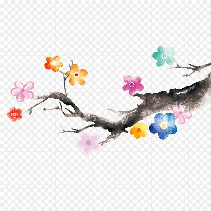 一枝五颜六色的花PNG图片素材下载_图片编号9988213-PNG素材网
