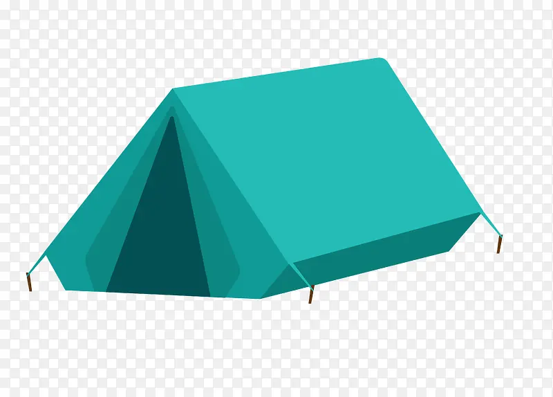 矢量绿色三角形帐篷野外