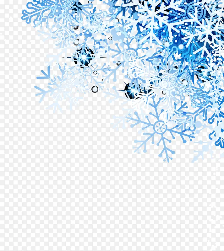 冬季密集蓝色雪花