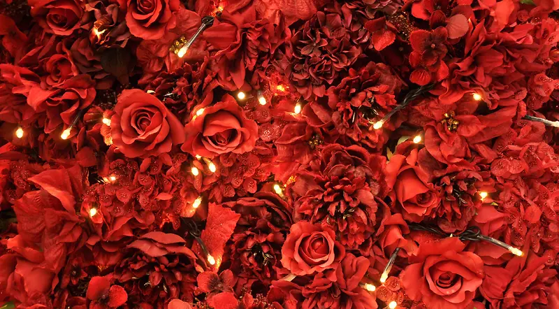 红色玫瑰花花灯大图