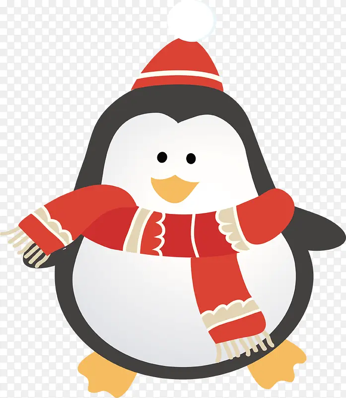 卡通冬季围巾企鹅
