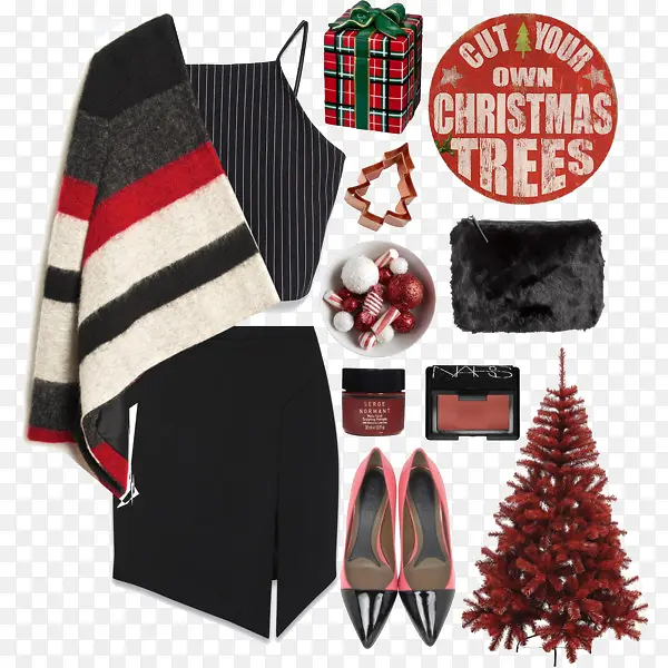 外套和圣诞树