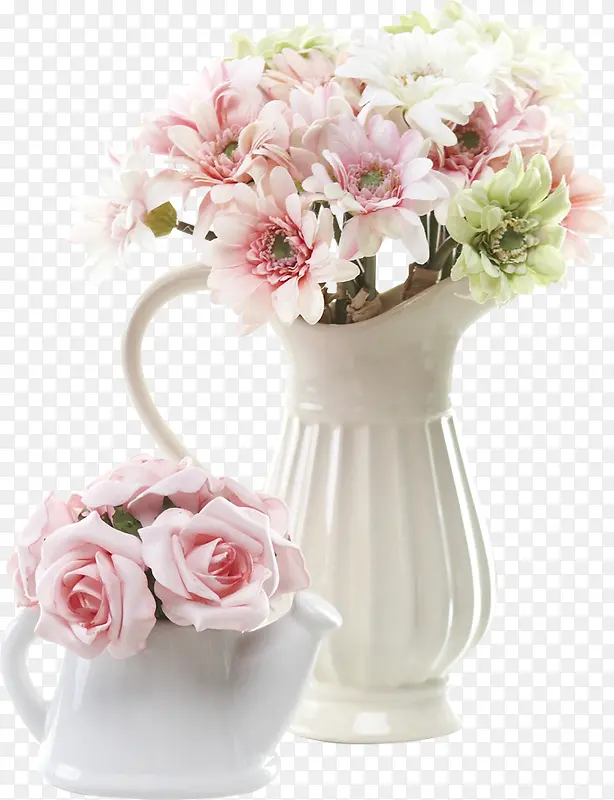 白色花瓶粉色花卉婚礼