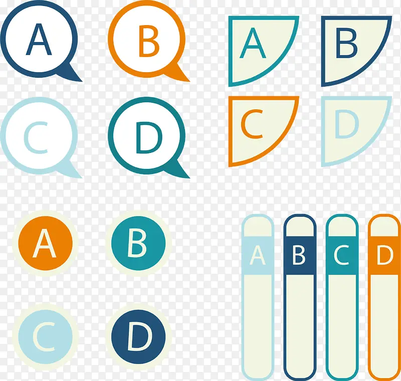 矢量手绘字母标签