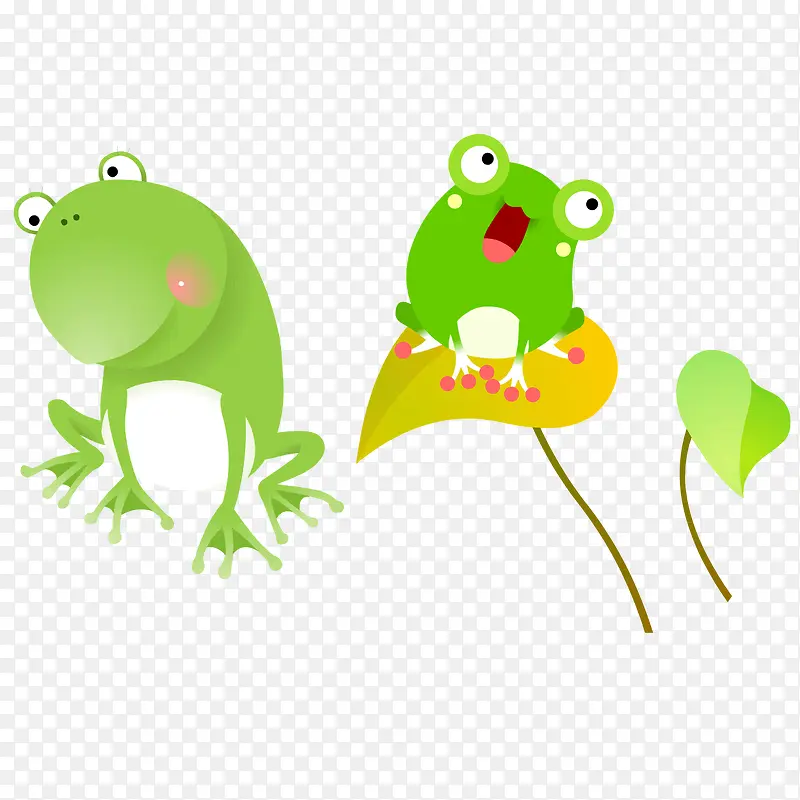可爱卡通绿色青蛙矢量素材