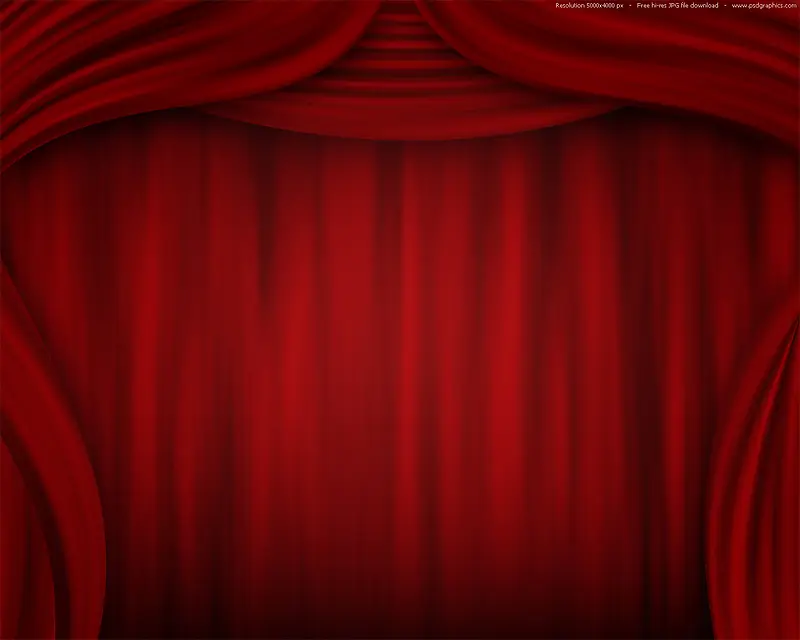 舞台开场的红色幕布