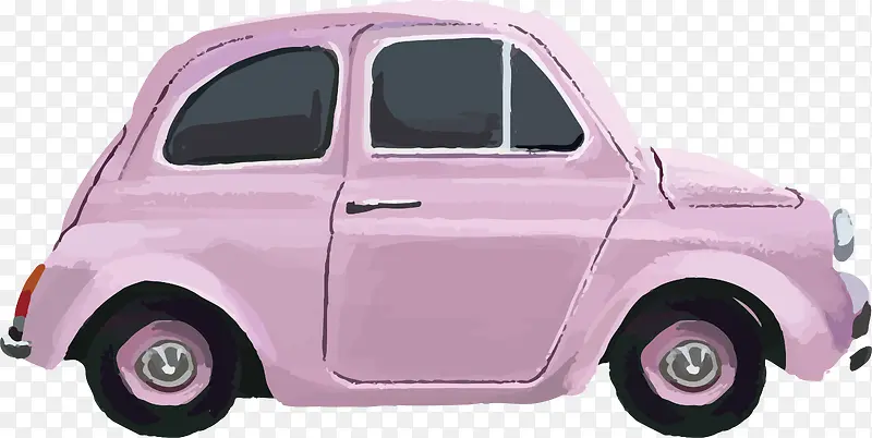 紫色卡通小轿车设计