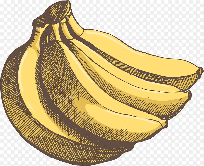 手绘黄色香蕉