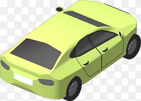 荧光绿小轿车汽车造型
