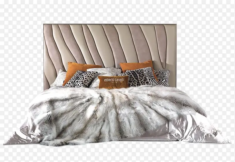 时尚大床卧室保暖舒适豹纹