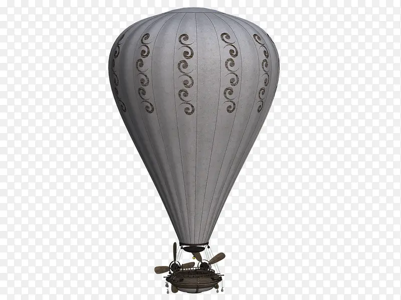 灰色花纹复古热气球装饰
