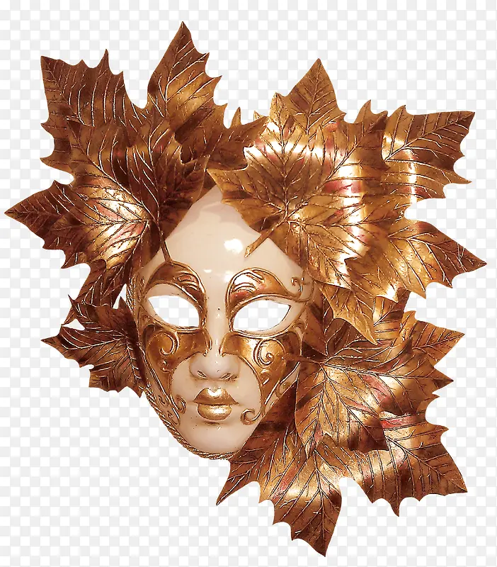 金色树叶装饰面具