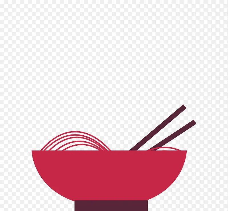 红色扁平碗筷