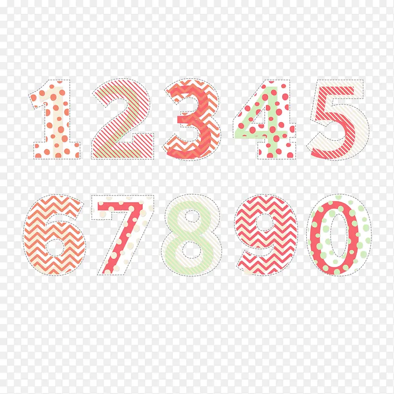 卡通数字矢量图