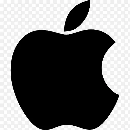 苹果咬了一个洞的黑色形状的标志图标