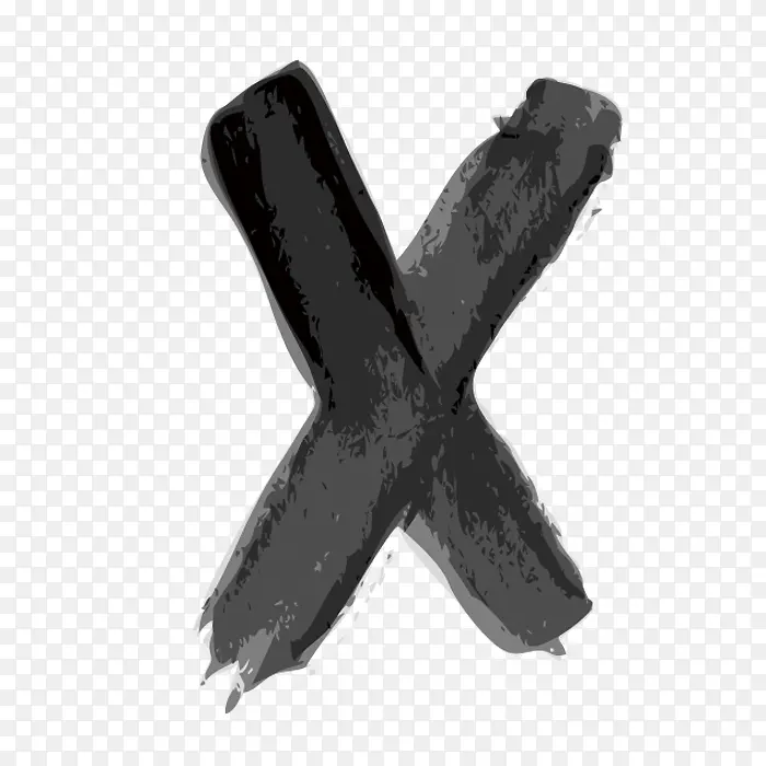 灰色手绘字母X