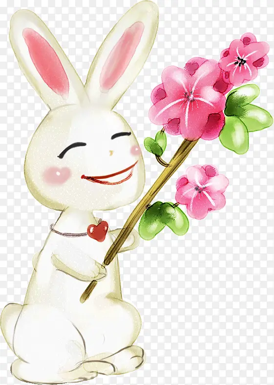 春天粉色兔子花朵