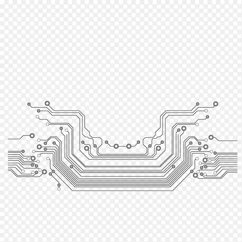 矢量横向多条电线线条电路