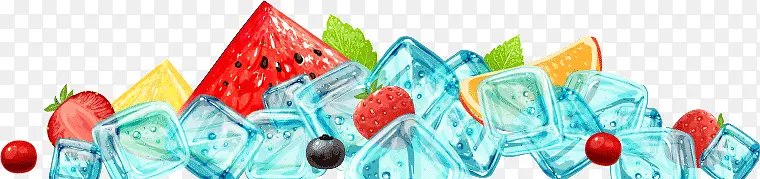 冰块水果冷饮