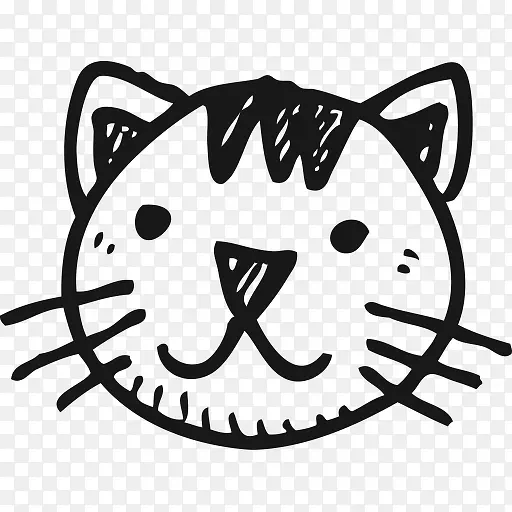 手绘猫头
