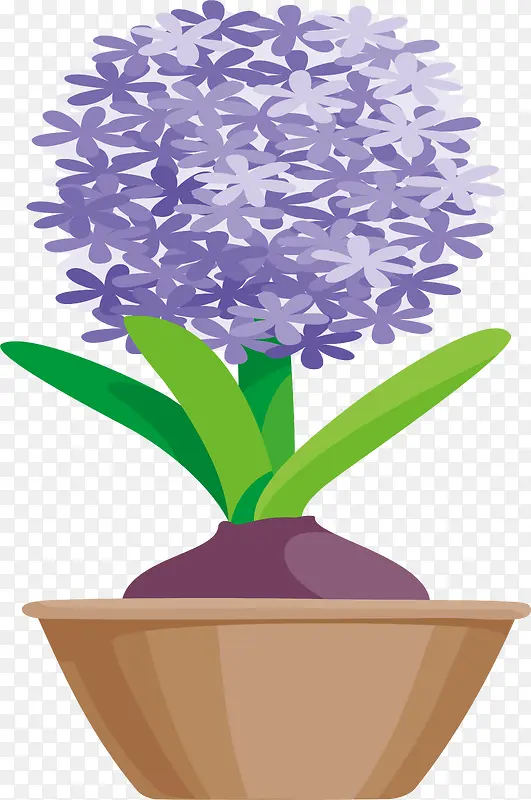 紫色卡通盆栽