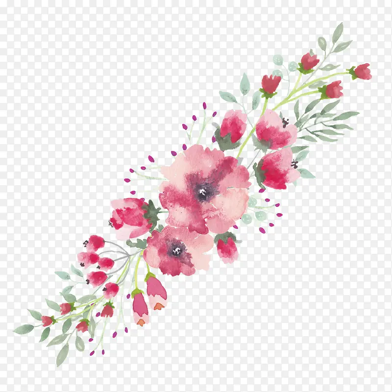 唯美水彩花卉
