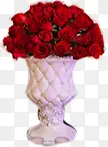 高清摄影红色盆栽玫瑰花