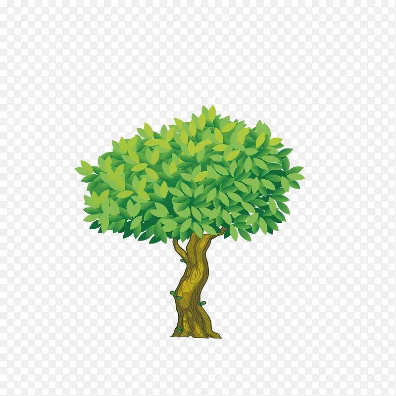 矢量绿色植物植树节大树