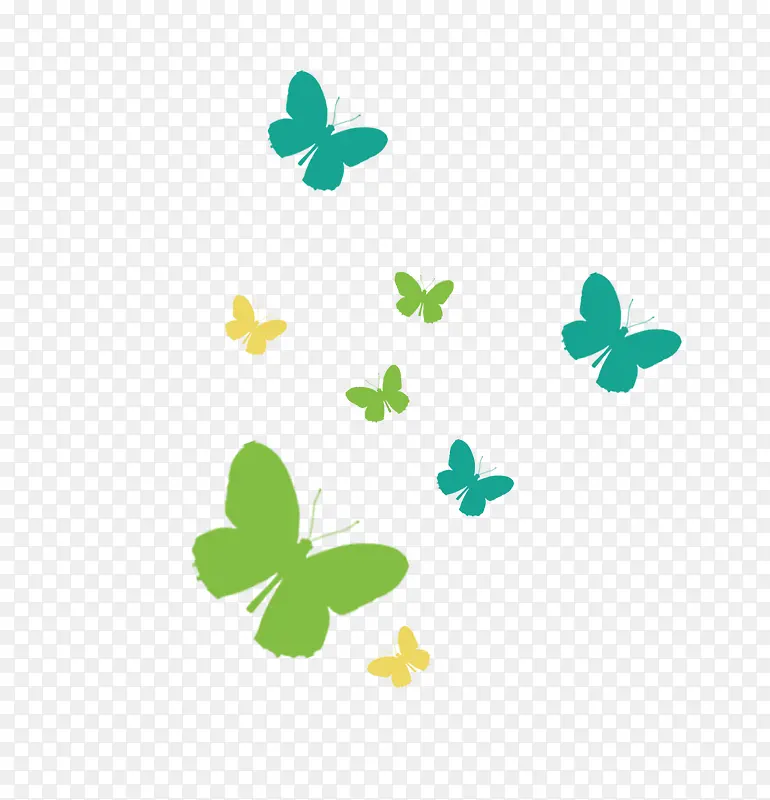 手绘绿色蝴蝶