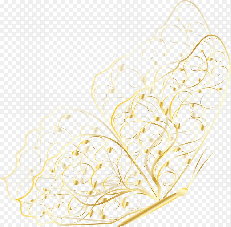 金色清新蝴蝶装饰图案