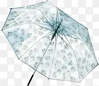 透明花纹雨伞装饰