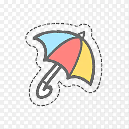 线框彩色小伞造型