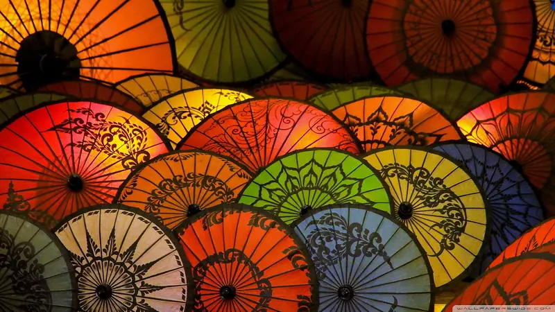 彩色小伞重叠创意