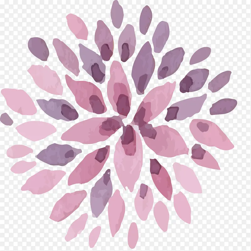 水彩画 植物  花朵 手绘 树叶